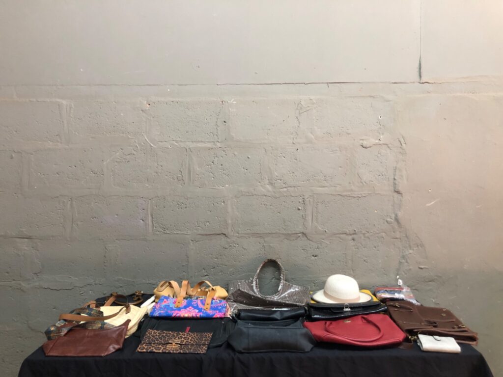 Lot of 17 Assorted Women’s Handbags + 2 Hats — Mixed Brands (Lou Harvey, Mainstays, Avon) — Used