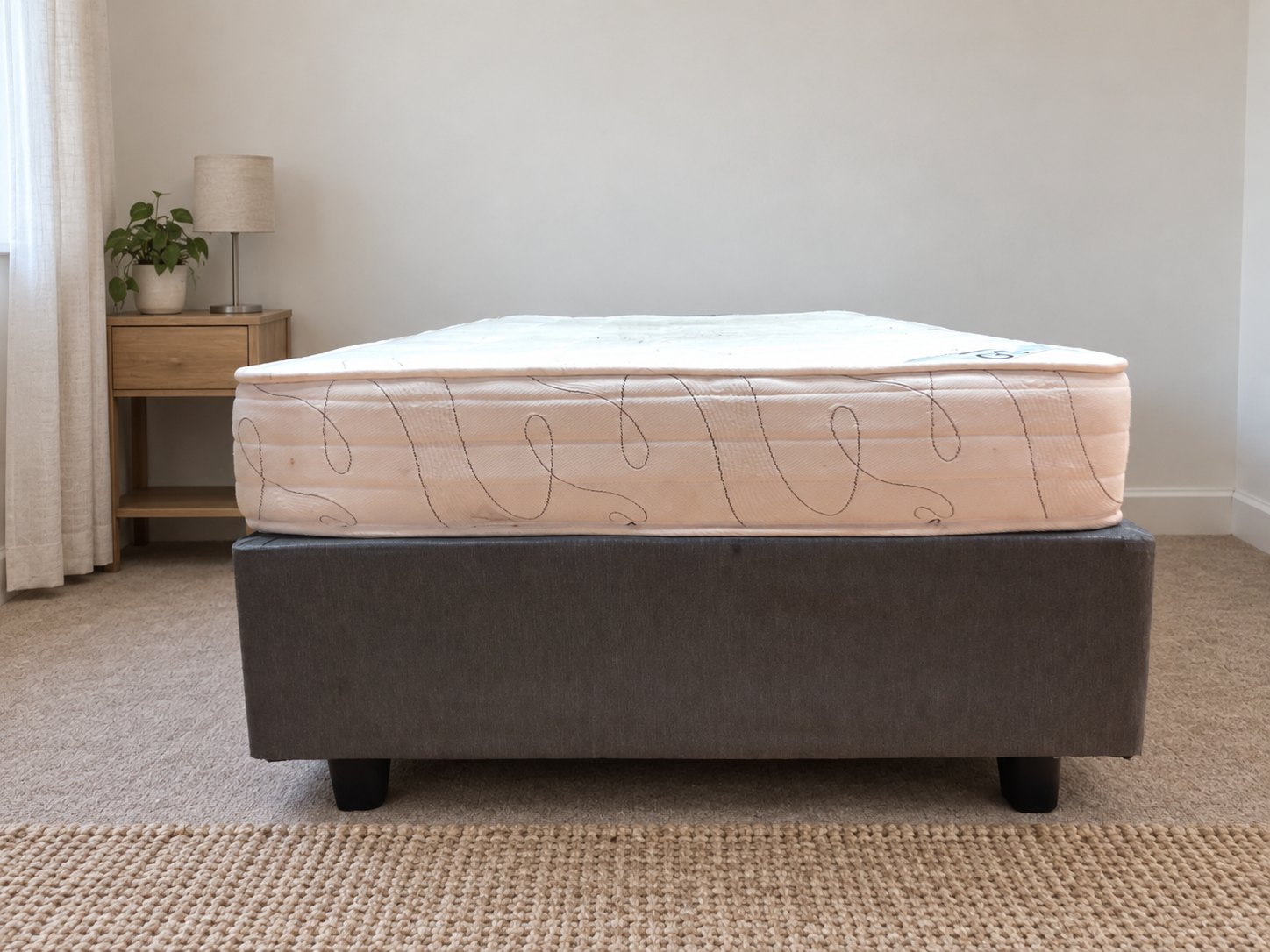 Dunlopillo GO ULTRA single mattress — labelled, fair used condition with surface stains