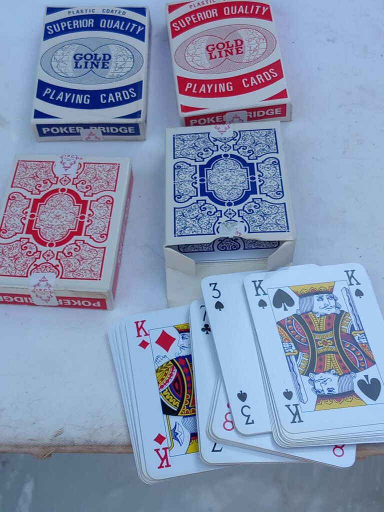 Lot: 4 x Gold Line Poker Playing Card Decks — Seller-stated New Packs, Complete