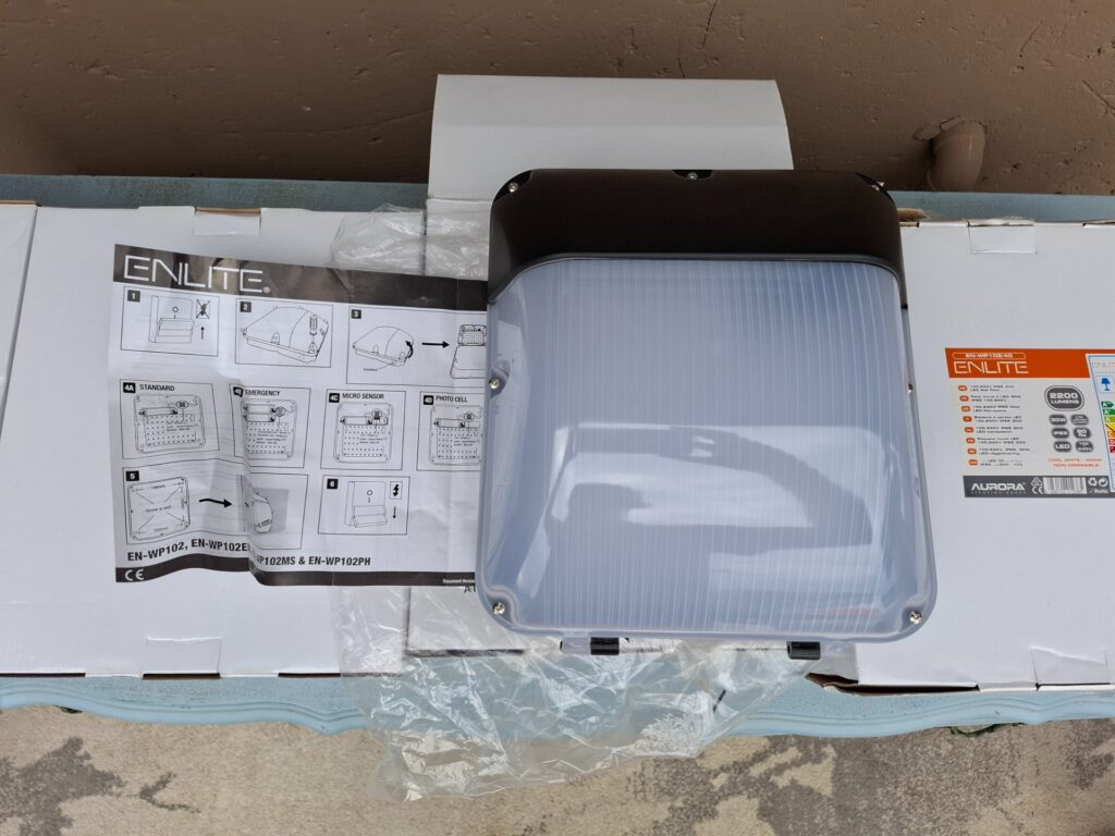 Lot of 4 ENLITE (Aurora) EN‑WP102/40 30W LED Wallpack Luminaires – New (some boxes scuffed/open)