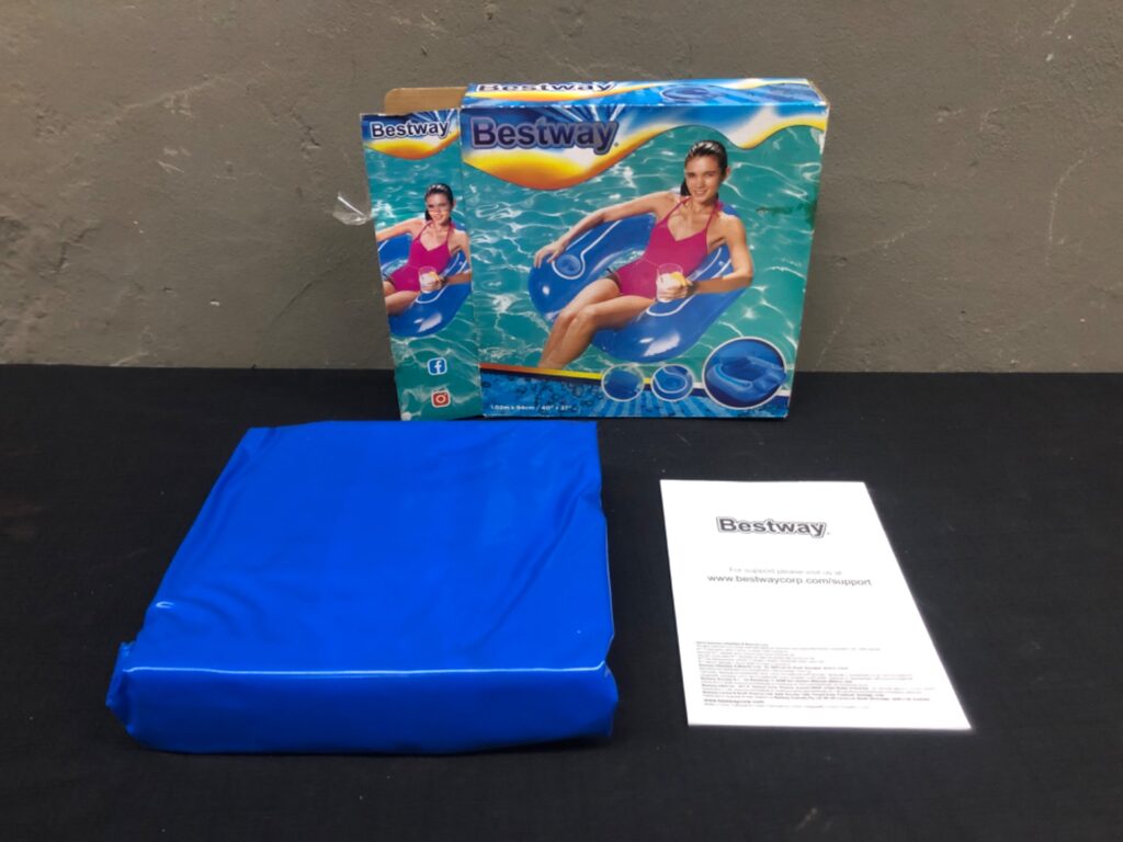 Bestway Inflatable Pool Lounger (boxed) — 1.02m x 94cm / 40″ x 37″ — Tested, paperwork included