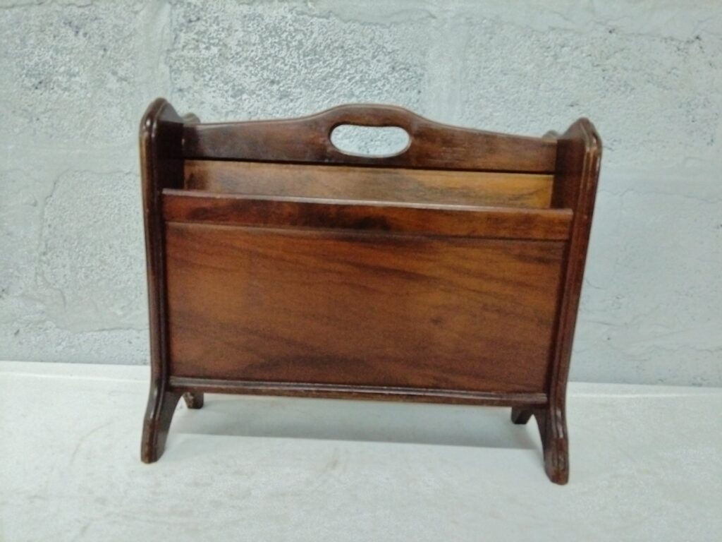 Wooden Freestanding Magazine / Newspaper Rack — Compact, Solid & Carry-Handled