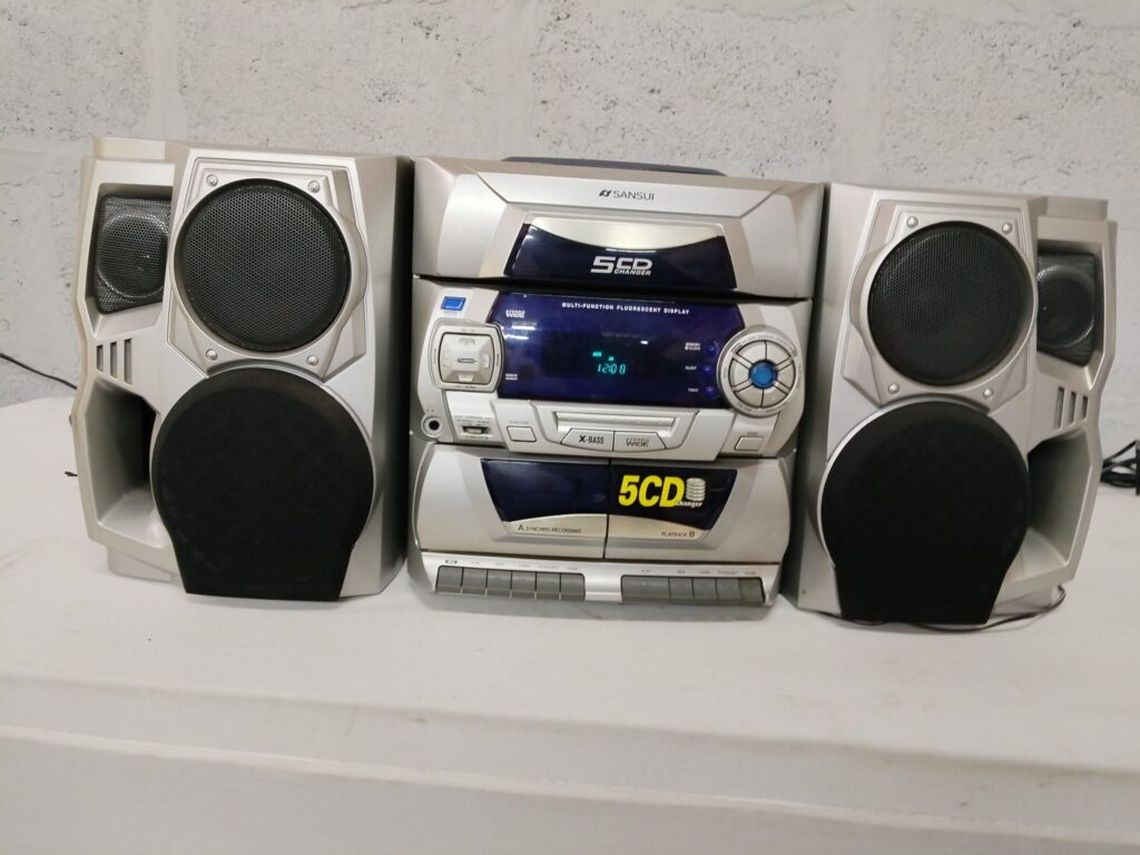 Sansui 5CD Mini Hi‑Fi System with Twin Speakers — Power Cord Included